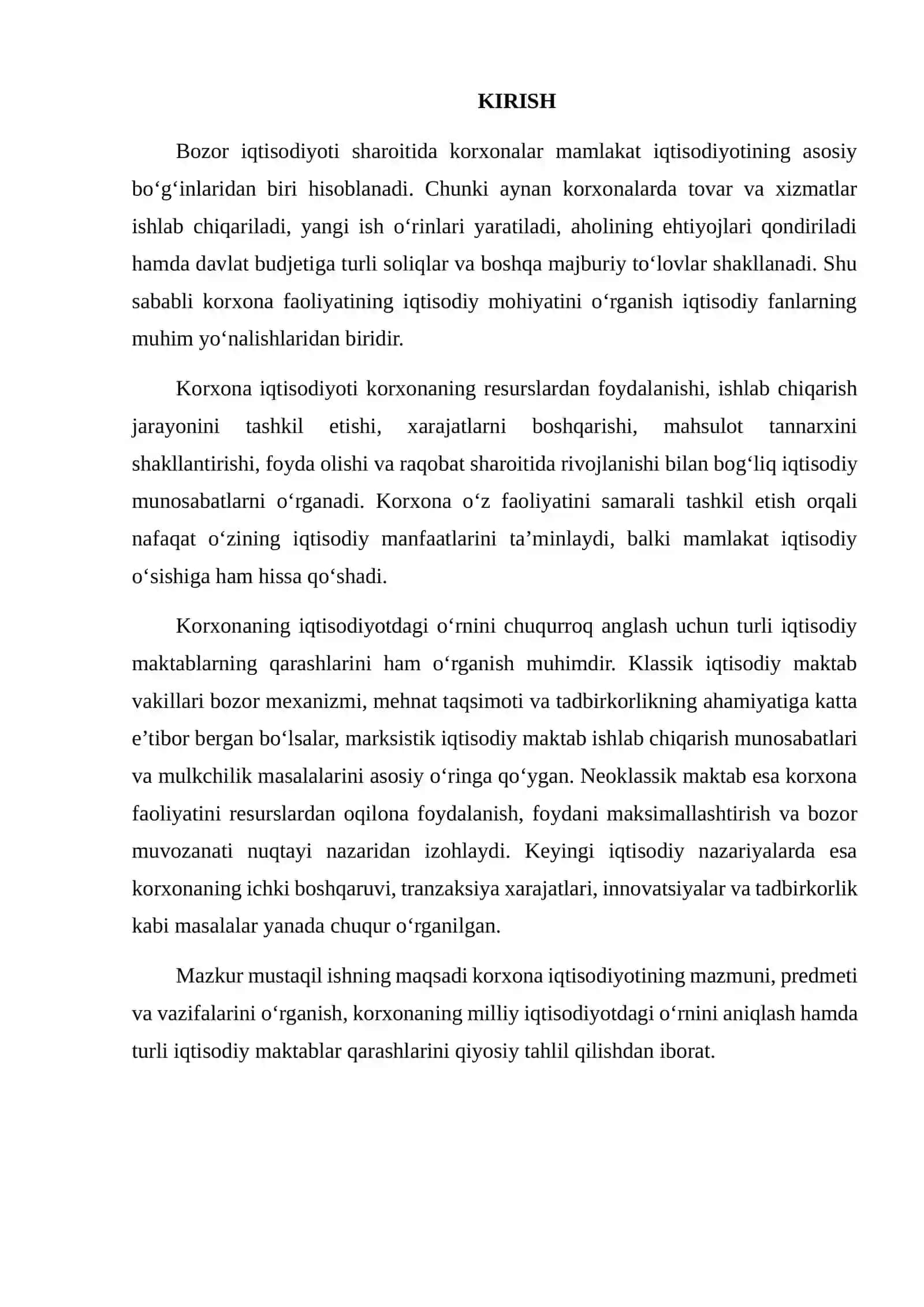 Bozor iqtisodiyoti sharoitida korxonalar faoliyatining iqtisodiy muammolari 2