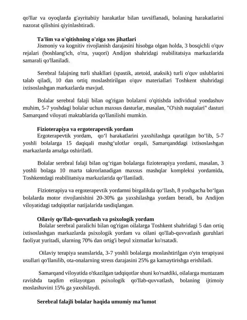 Bolalar selebral falaj boʻlgan bolalar bilan olib boriladigan ishlar 2