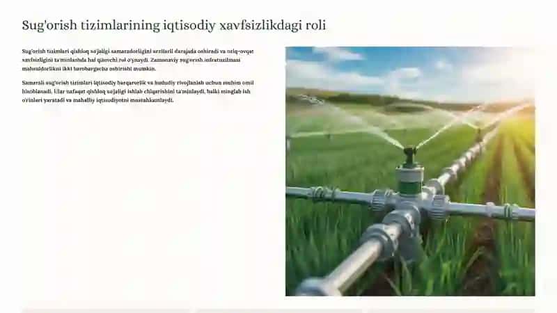 Sug'orish tizimlari va iqtisodiy xavfsizlik 2
