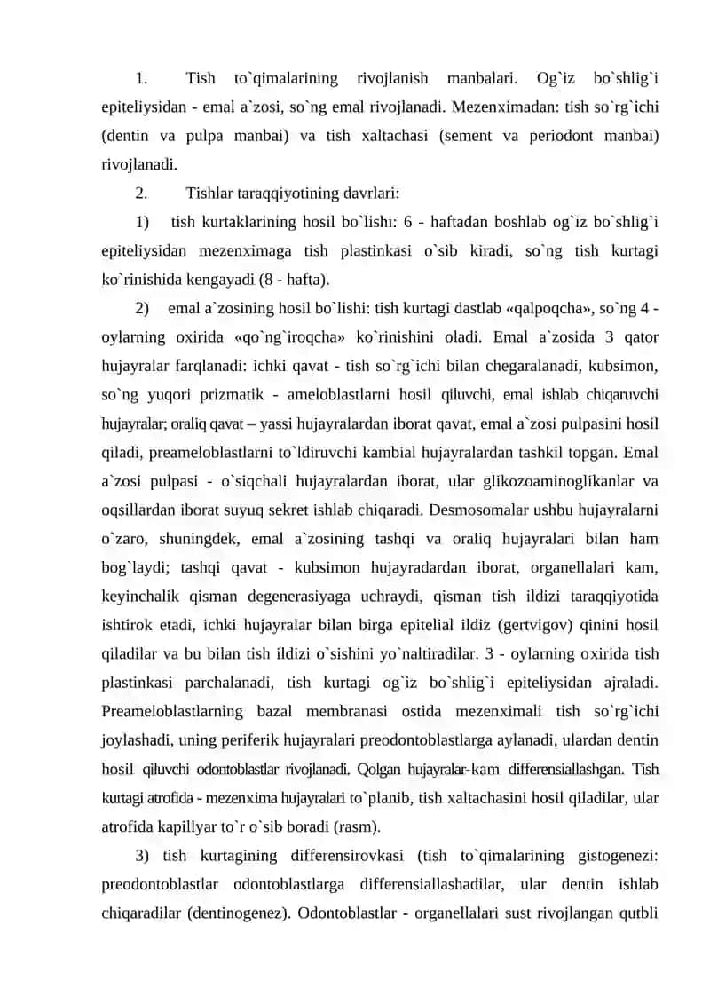 Tishlarning taraqqiyoti va almashinishi 2