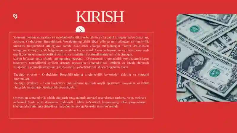 Operatsion samaradorlik va ishlab chiqarish xarajatlarini optimallashtirish 2