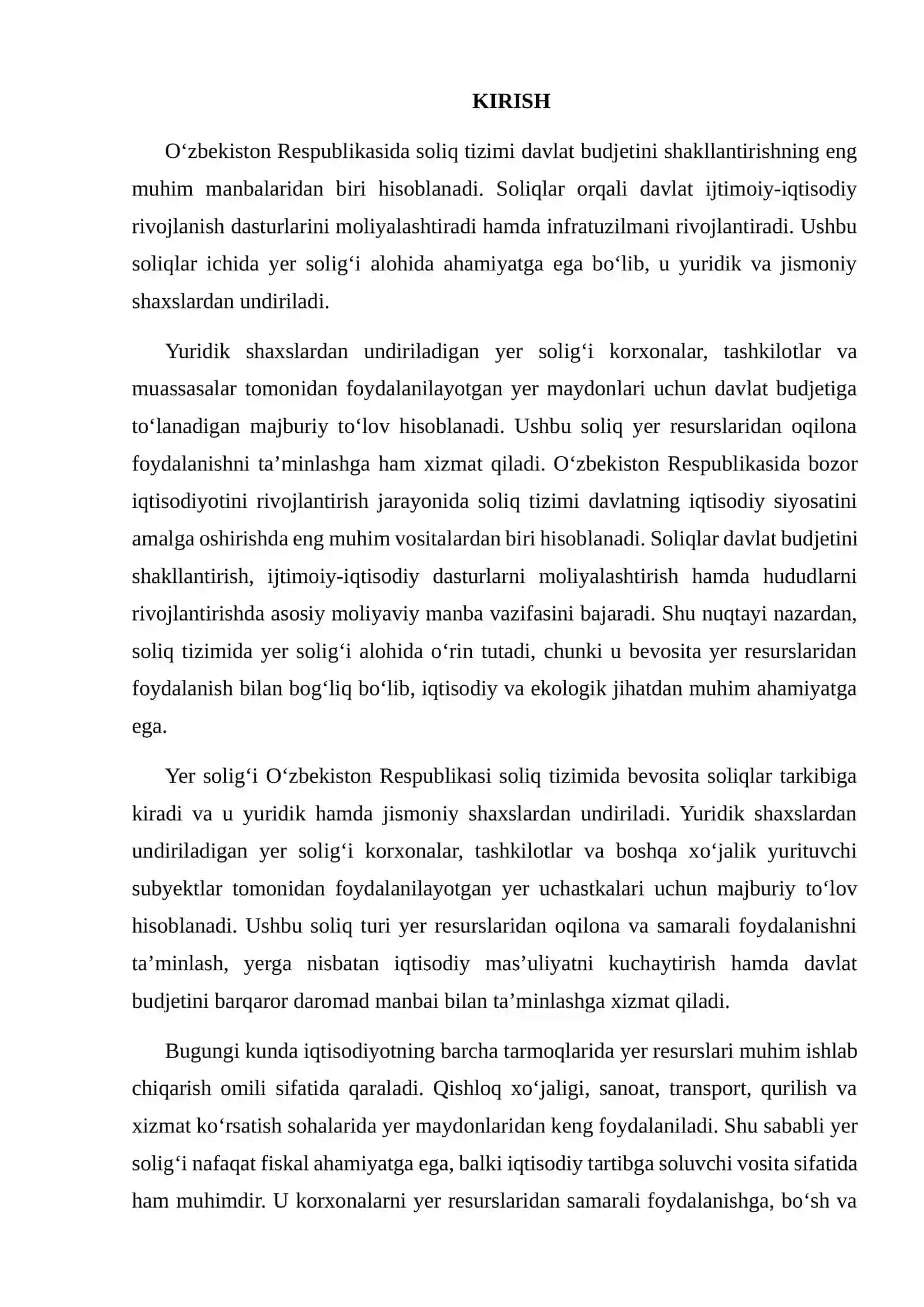 Yer Solig‘i va Uni Soliq Tizimida Tutgan O‘rni 2