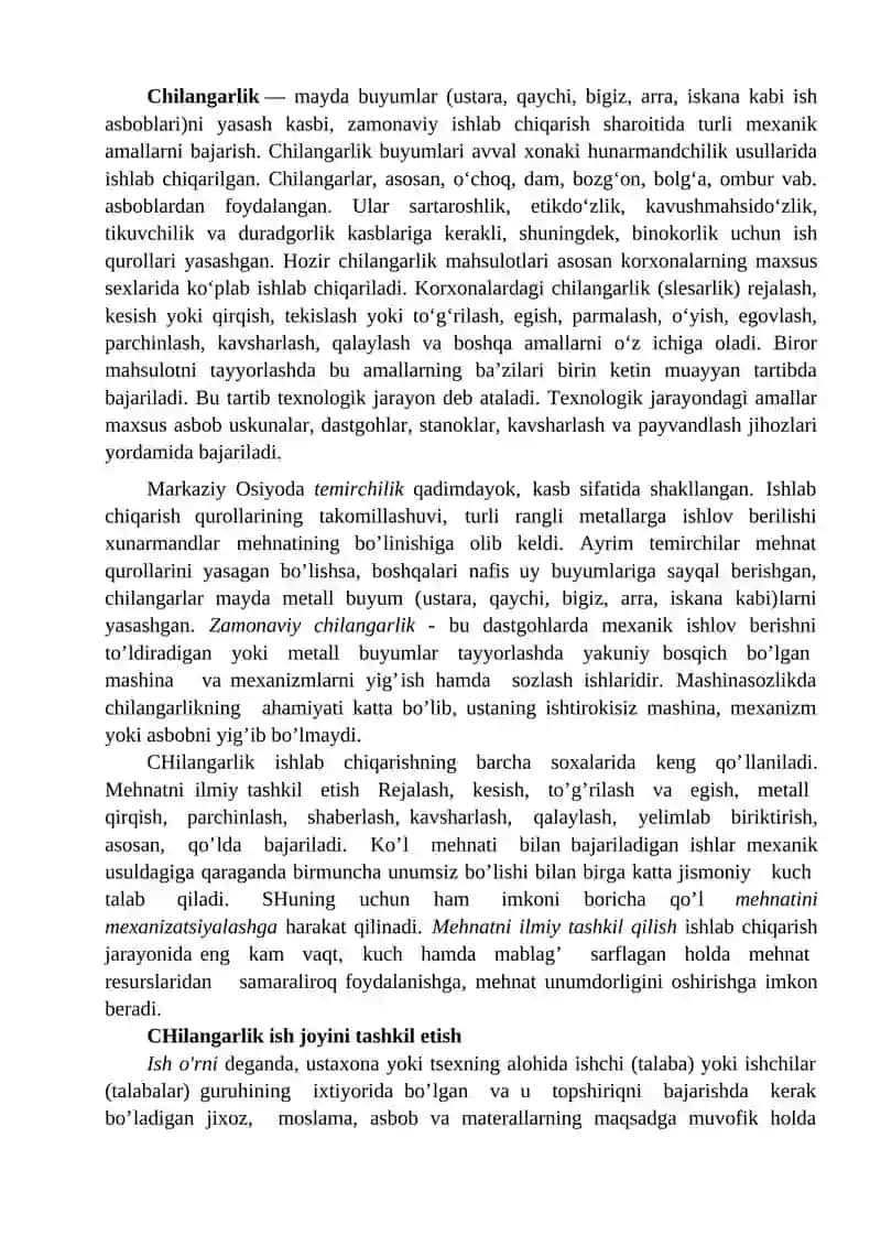 Chilangarlik va simlar 2