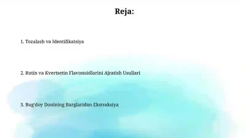 Rutin va Kvertsetin Flavonoidlarini Ajratish Usullari 2