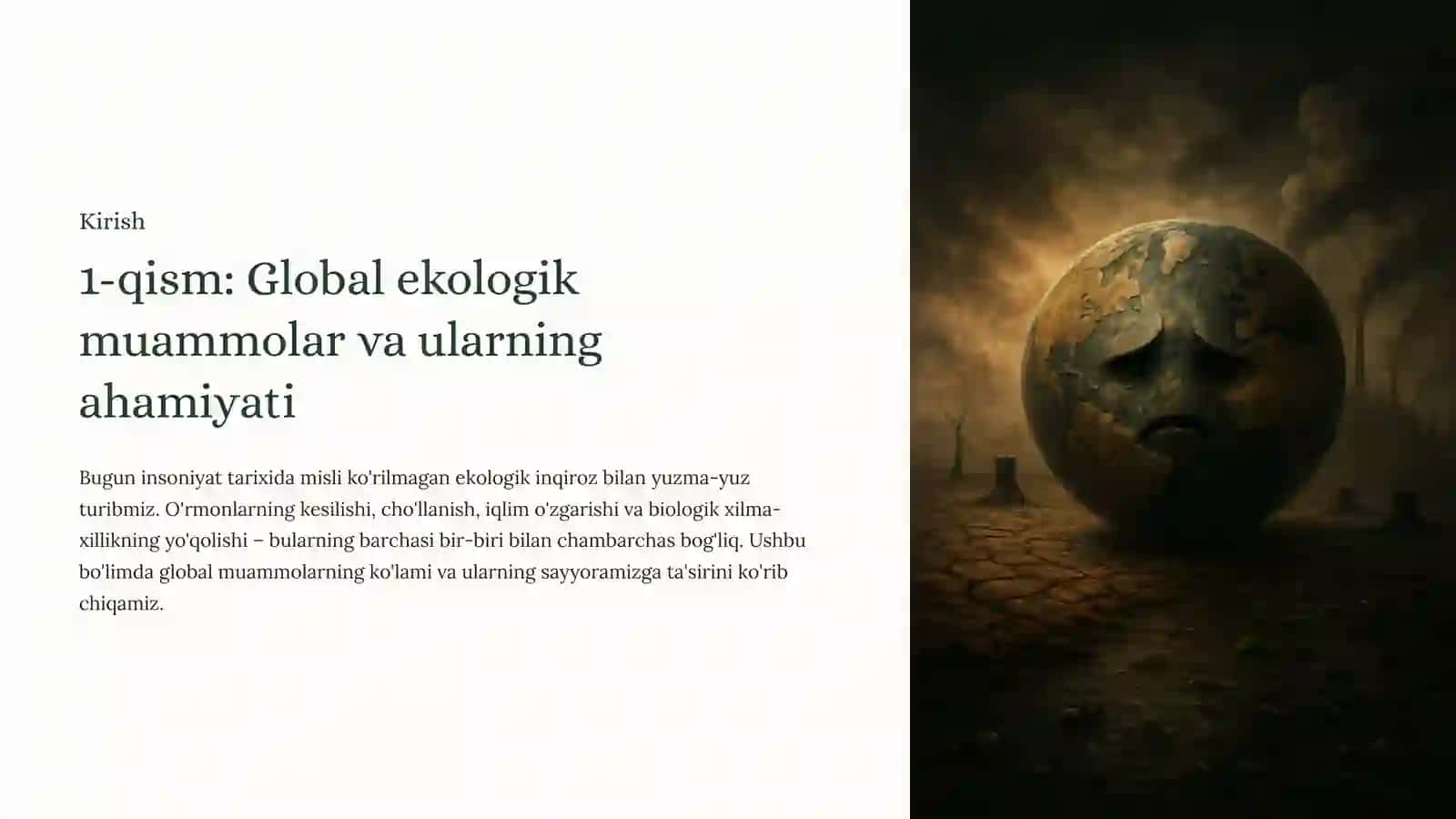 Ekologik barqaror yerdan foydalanish va ekologik muvozanat 2