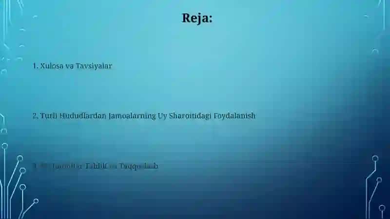 Turli zonalardagi jamoalardan xo'jalikda foydalanish 2
