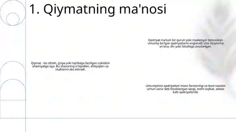 Qadriyat Tushunchasining Ma'Nosi Va Uning Umumiy Tavsifi Kartinki 2