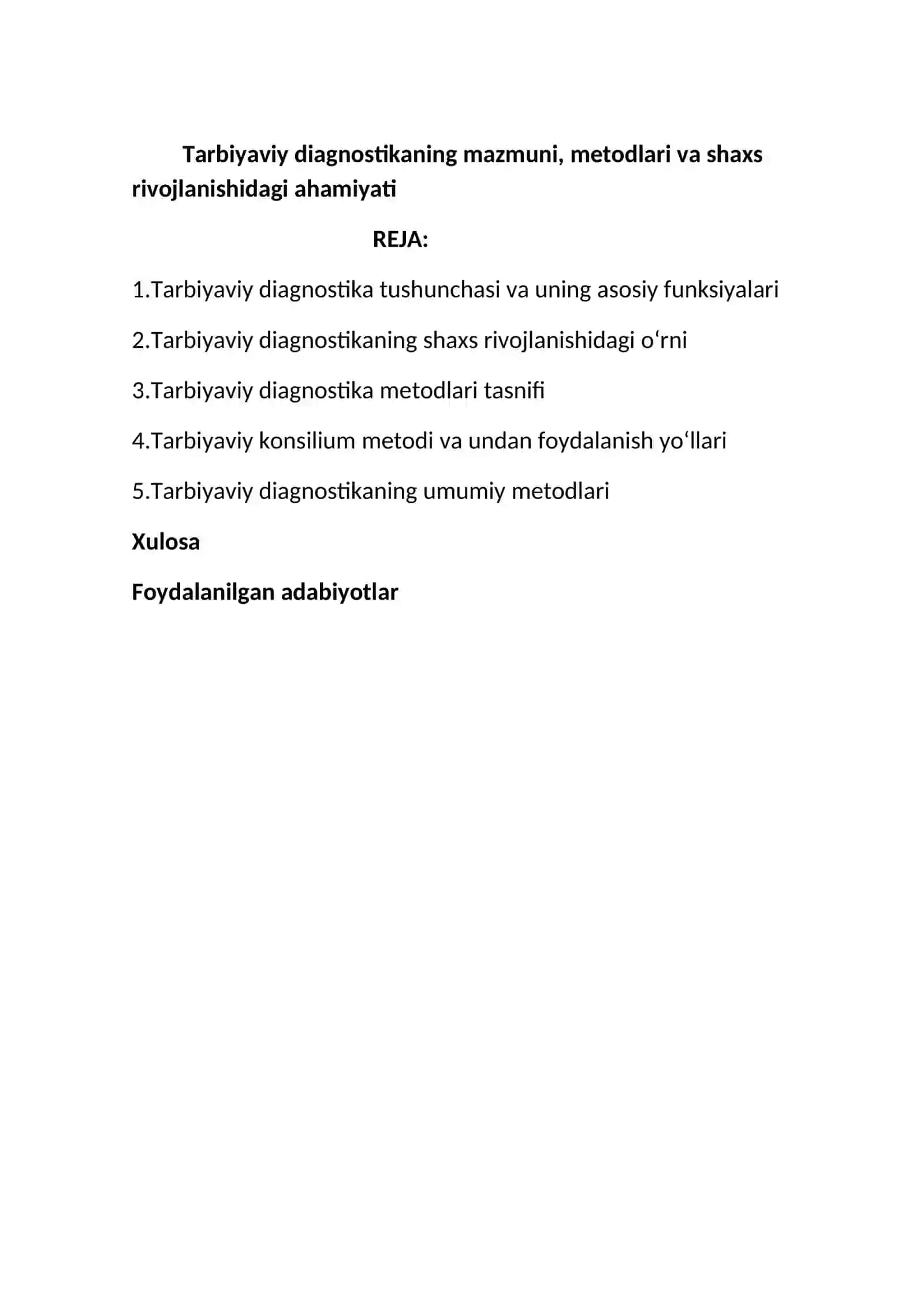 Tarbiyaviy diagnostika metodlari 2