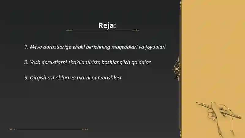 Meva daraxtlariga shakl berish va qirqish 2