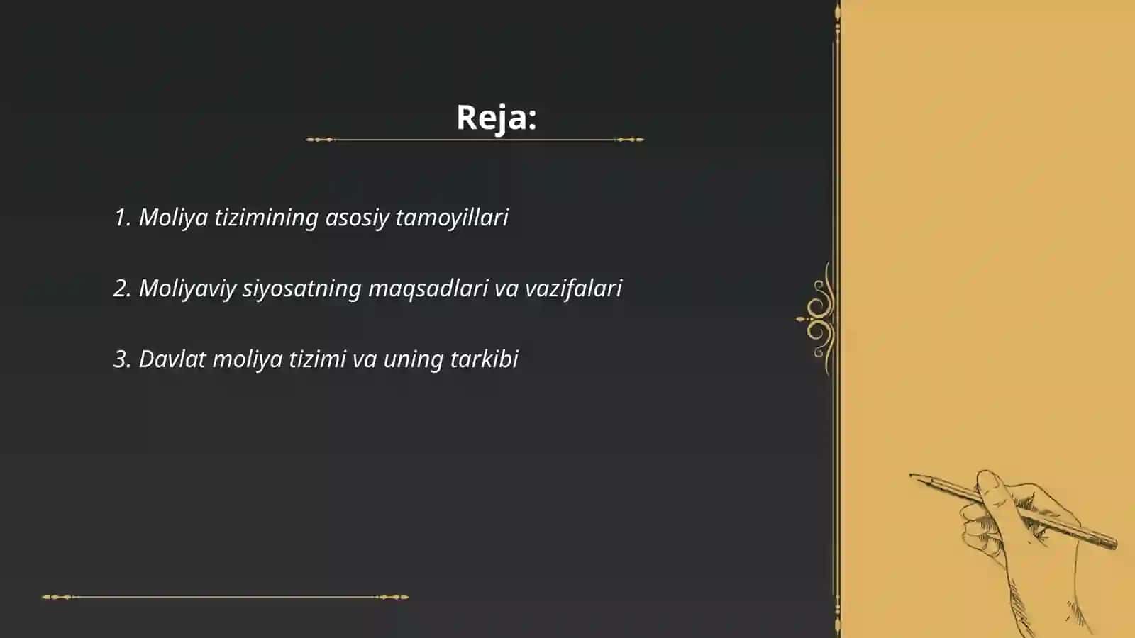 Moliya tizimi va moliyaviy siyosat 2