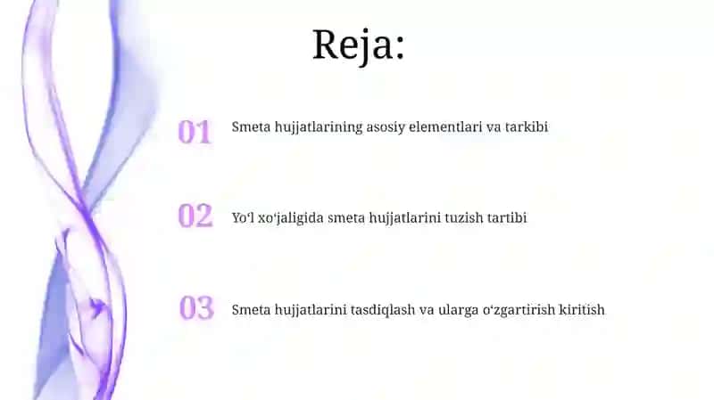 Yo'lxo'jaligida smeta hujjatlarining tartibi 2
