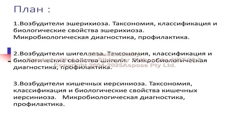 Возбудители кишечных инфекций: эшерихиоз, шигеллёз и кишечный иерсиниоз 2