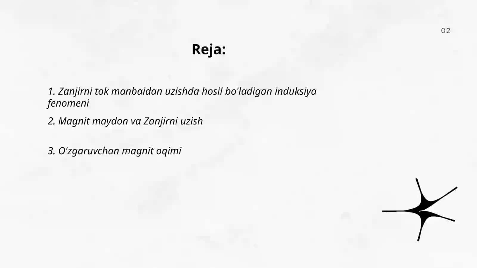 Zanjirni tok manbaidan uzishda hosil bo'ladigan induksiya 2
