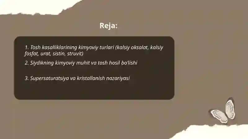 Tosh kasallklarni kimyoviy asoslari 2