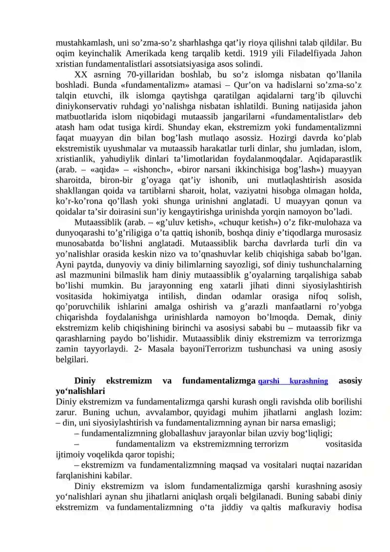 Diniy mutaassiblik ва dindorlik 2