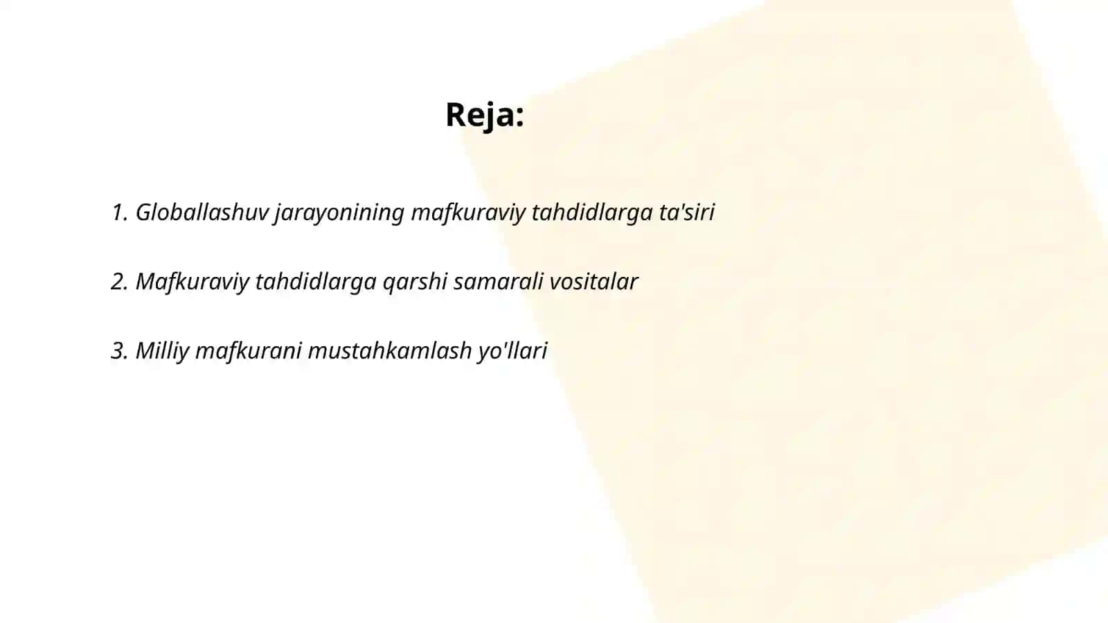 Globallashuv jarayonida mafkuraviy tahdidlarni bartaraf etish omillari 2