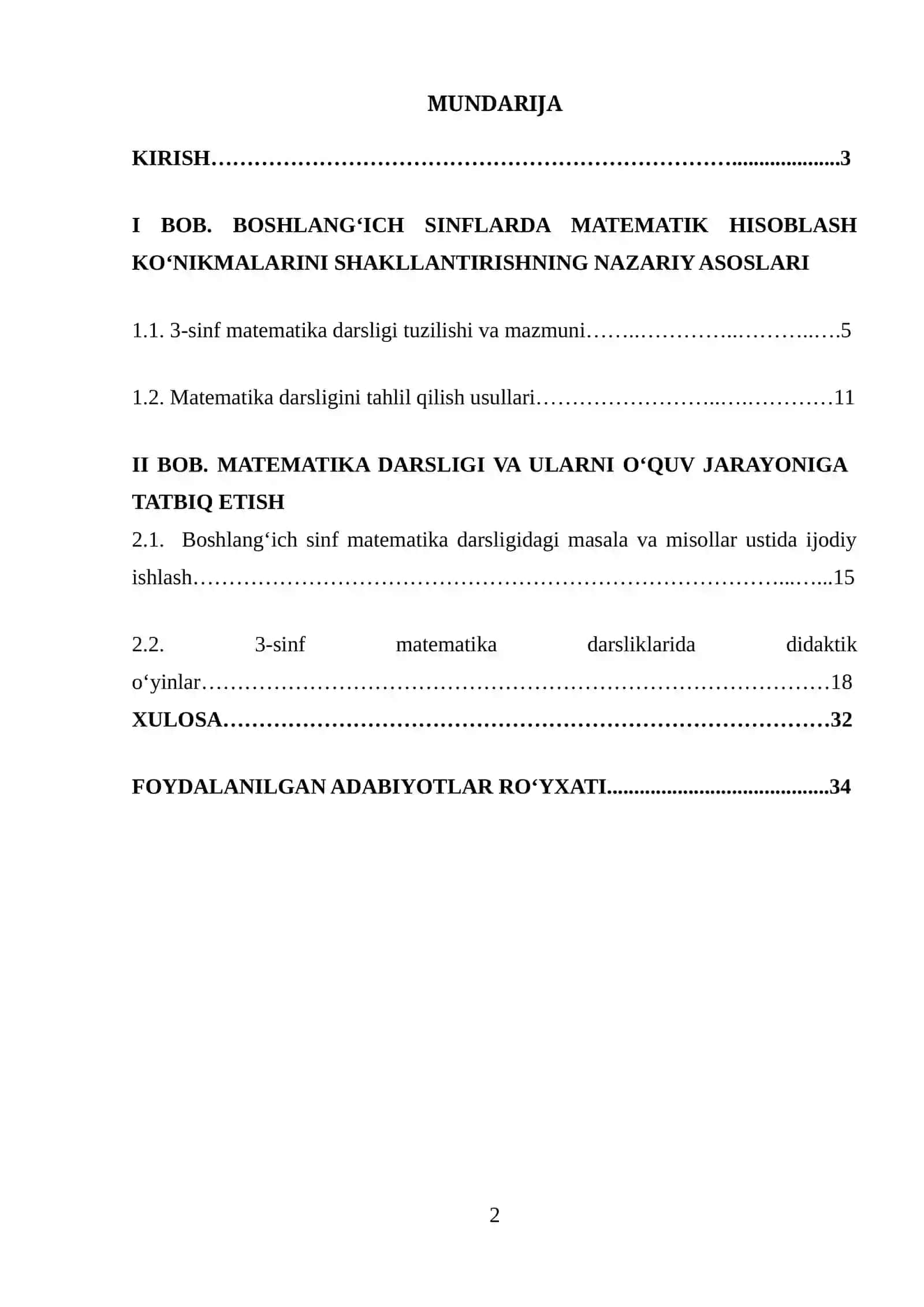 Boshlang‘ich sinflarda matematika darsligi ustida ijodiy ishlash, darslik tahlilini amalga oshirish metodikasi (3-sinf misolida) 2