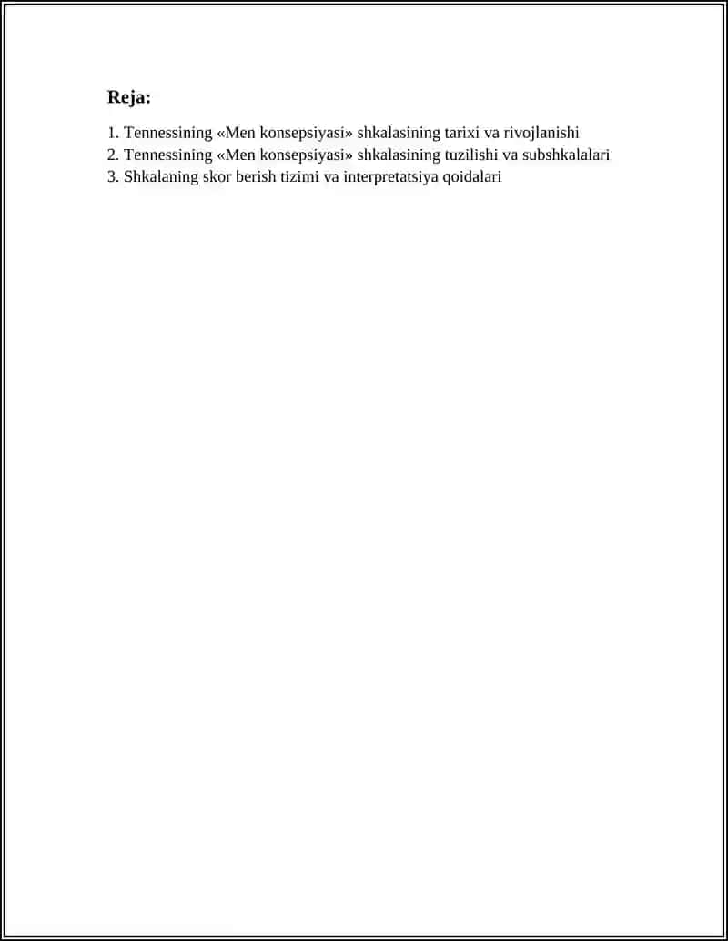 TENNESSINING ‘MEN KONSEPSIYASI ‘ SHKALASI 2