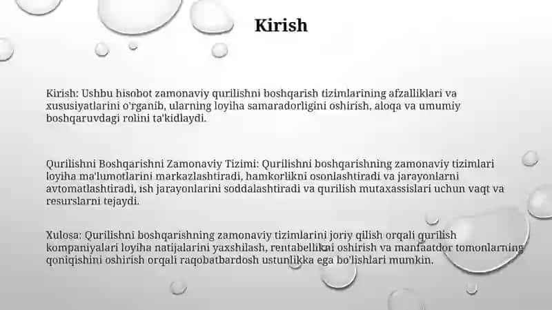 Qurilishni Boshqarishni Zamonaviy Tizimi 2