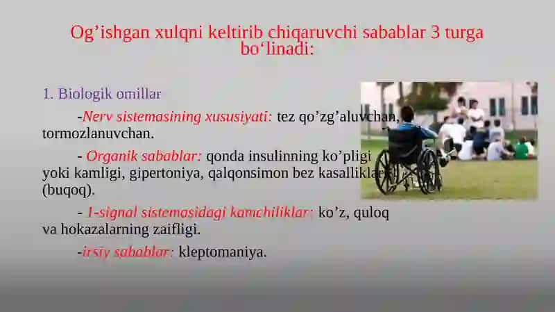 Xulqi og‘ishish va psixologik muvofiqsizlikka ta’sir etuvchi tashqi omillar 2