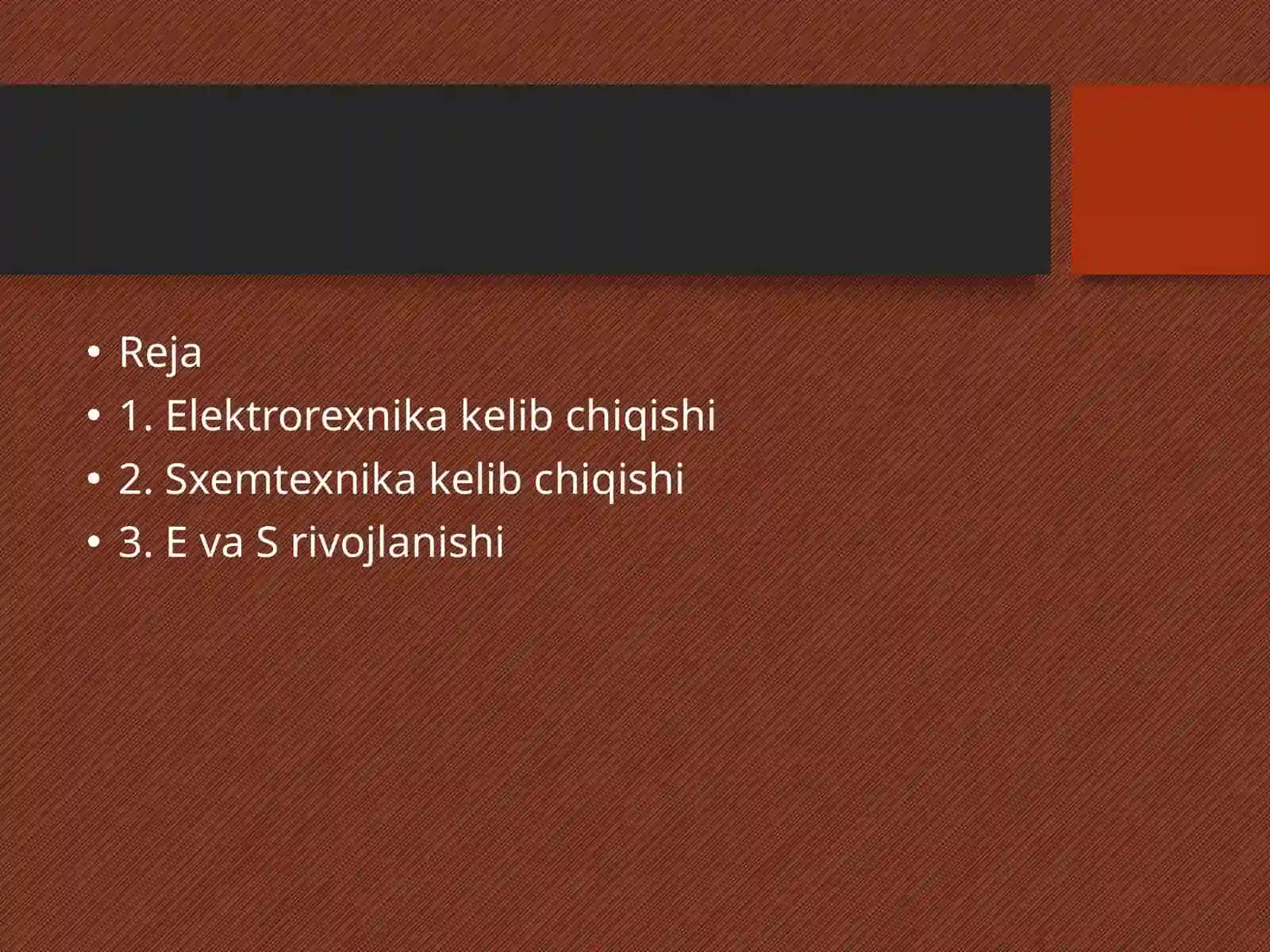 ELEKTROTEXNIKA VA SXEMOTEXNIKA FANI 2