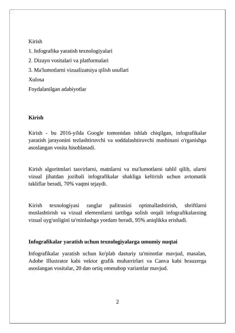 Infografikani yaratish texnologiyalari 2