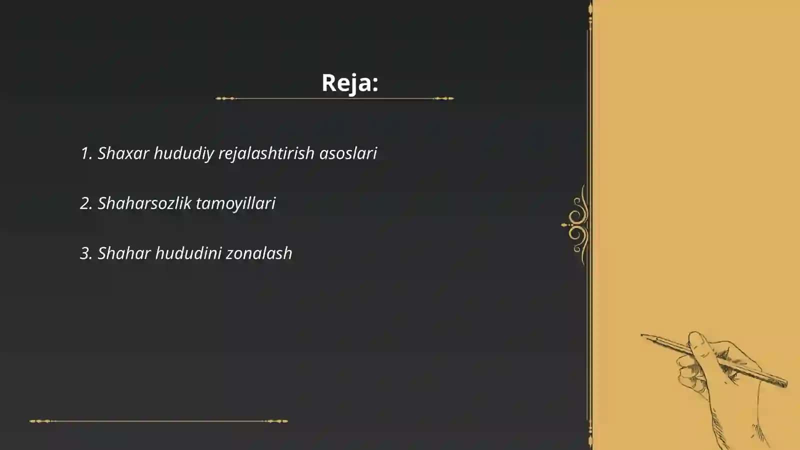 Shaxar xududlarini rejalashtirish tamoyillari va usullari 2