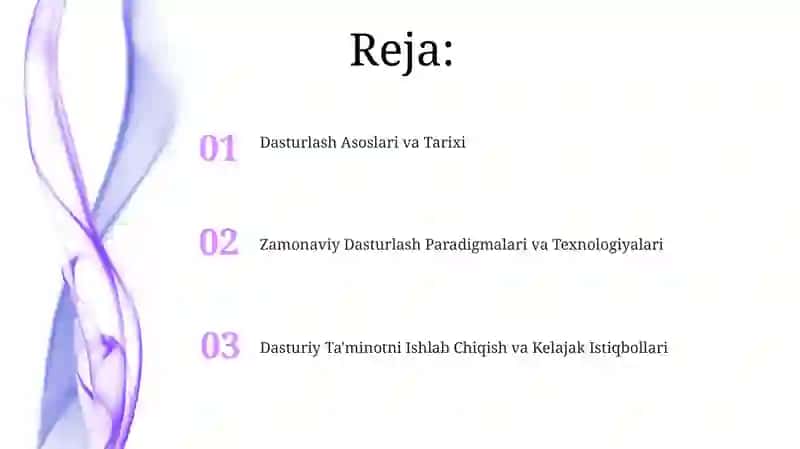 Dasturlash Asoslari va Tarixi 2