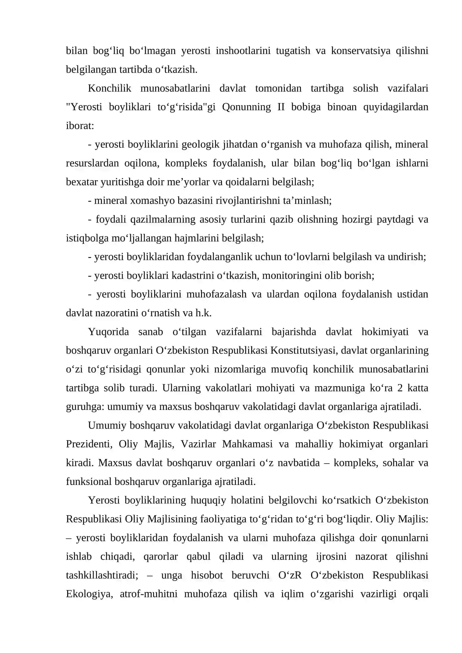 Yerosti konchilik munosabatlarini davlat tomonidan tartibga solish 2
