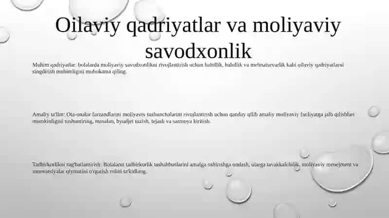 Bolalarni Oilada Va Mtt Da Tejamkorlik Va Ishbilarmonlikka O'Rgatish 2