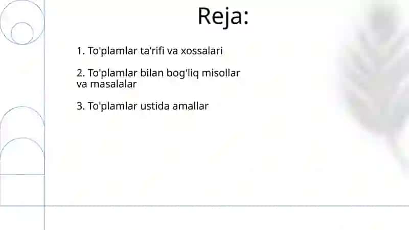To'plamlar va ular ustida amallar 2
