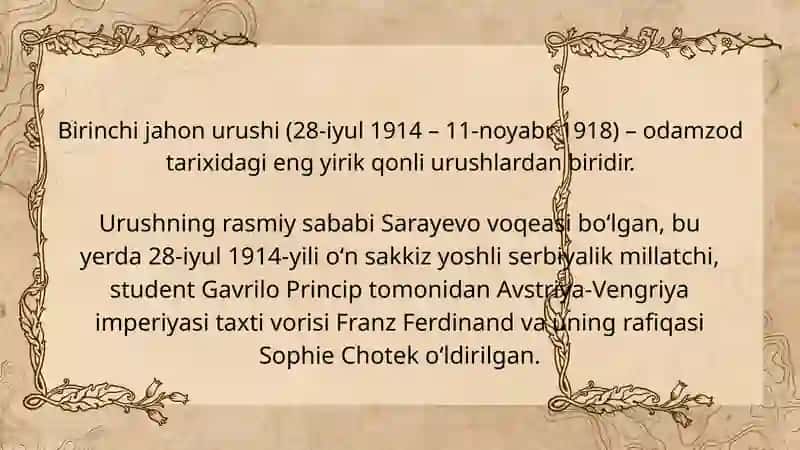 Birinji Jahon urushining Turkiston olkasiga tasiri va 1916 yil milliy ozodlik harakati 2