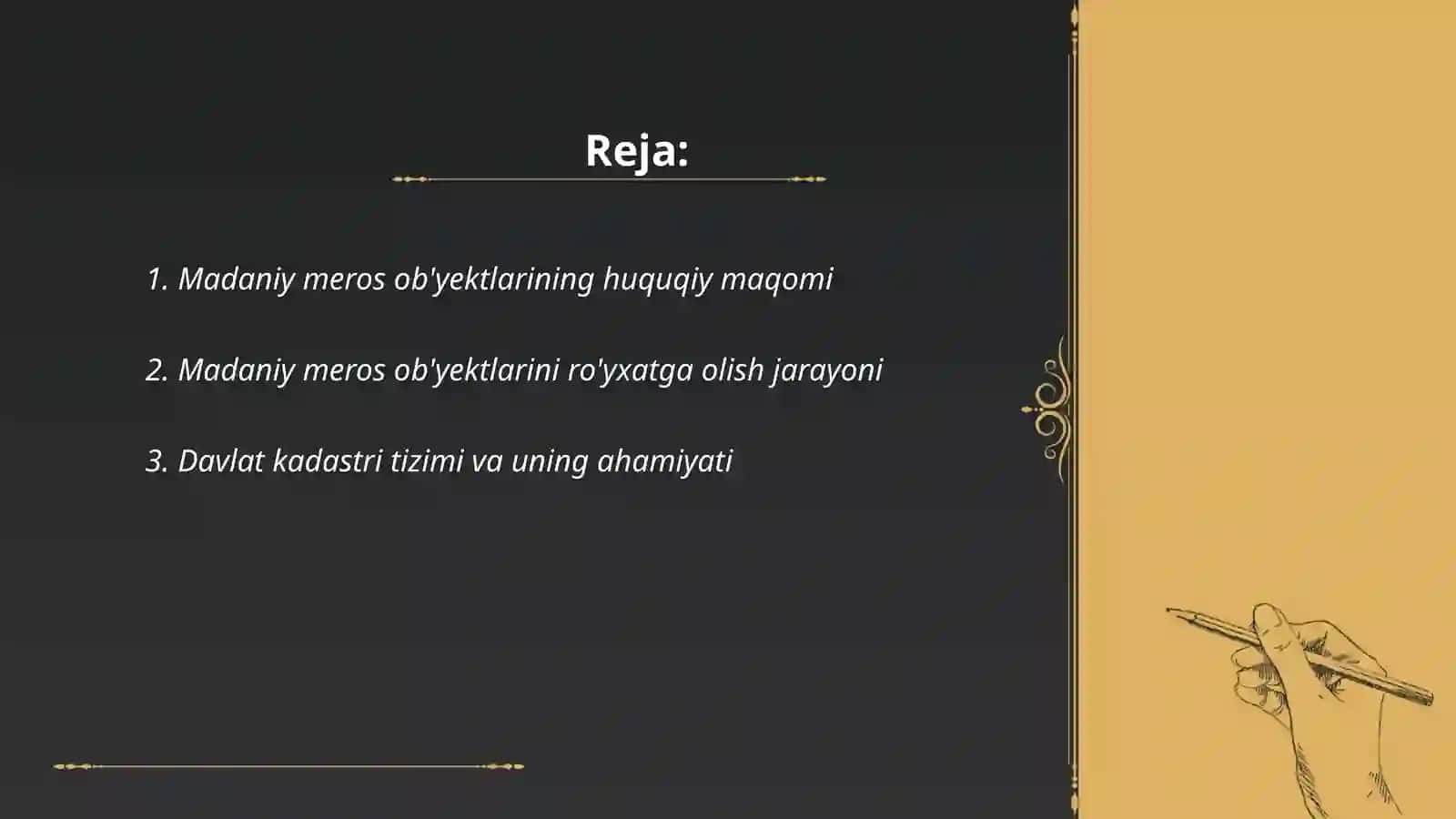 Madaniy meros obektlari davlat kadastiri 2