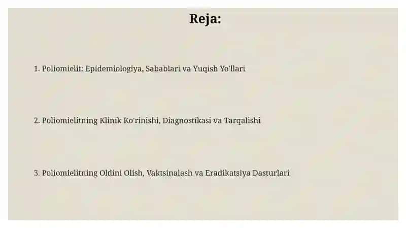 Polimielit epidimiologiyasi va profilaktikasi 2