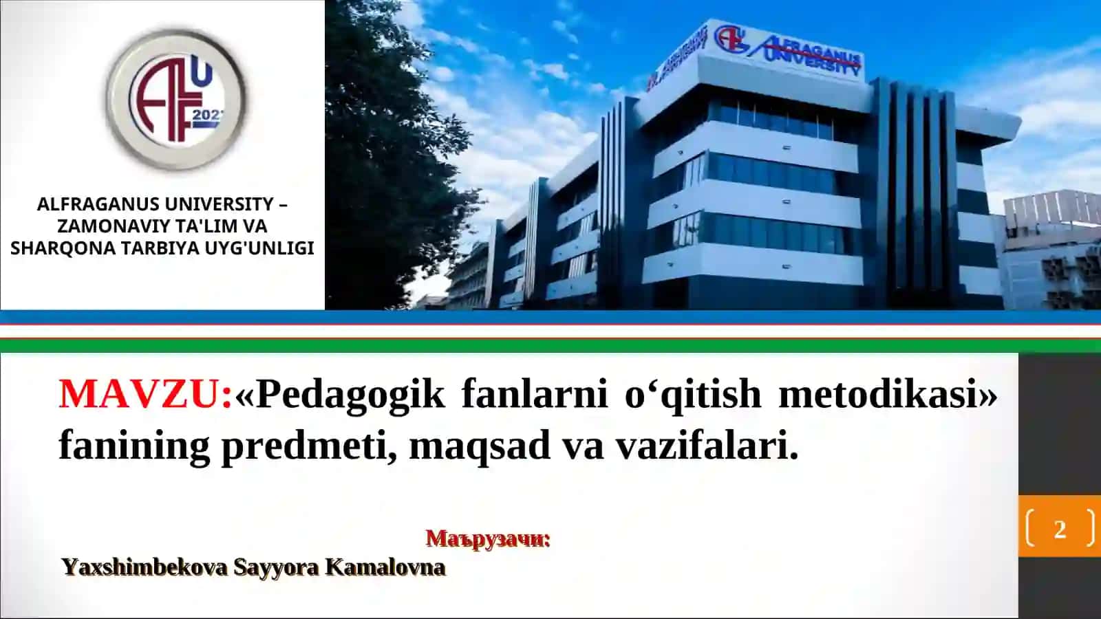 Pedagogik fanlarni oʻqitish metodikasi 2