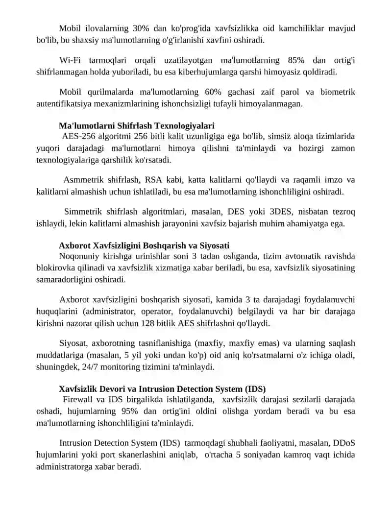 Simsiz aloqa tizimlarida axborot resurslarini himoyalash 2