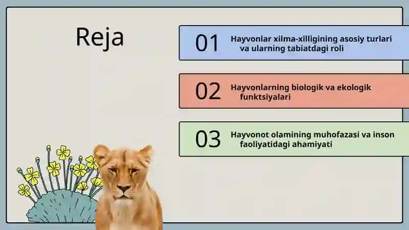 Hayvonot olamining xilma xilligi va uning tabiatda tutgan o'rni 2