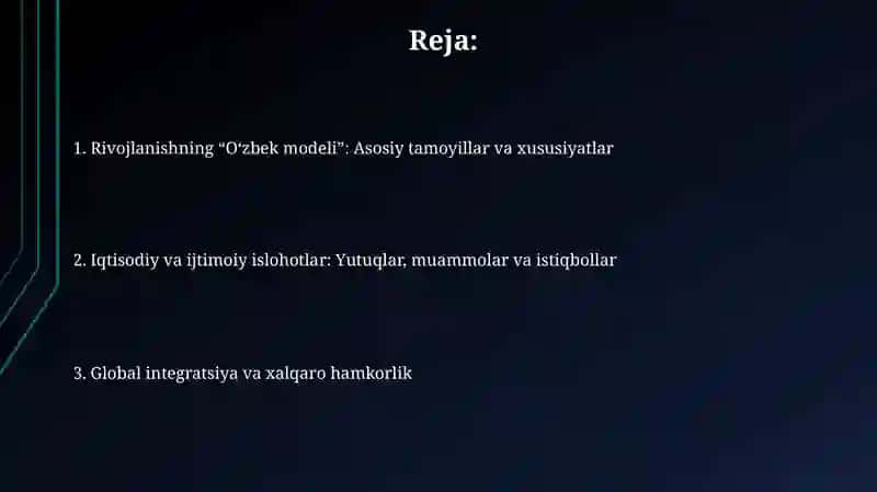 Rivojlanishning “Oʻzbek modeli”: mohiyati va asosiy tamoyillari 2