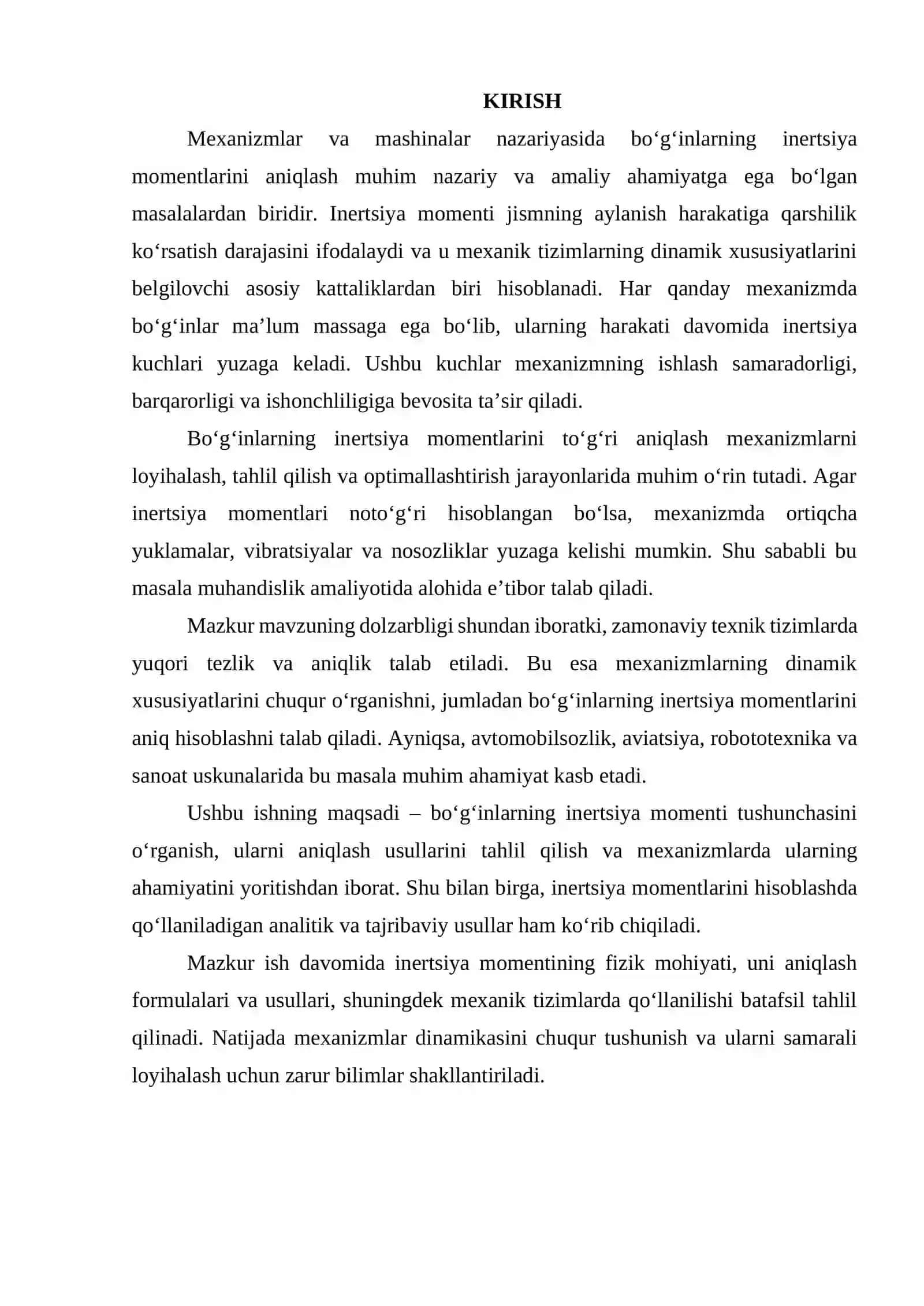 BO‘G‘INLARNING INERTSIYA MOMENTLARINI ANIQLASH 2