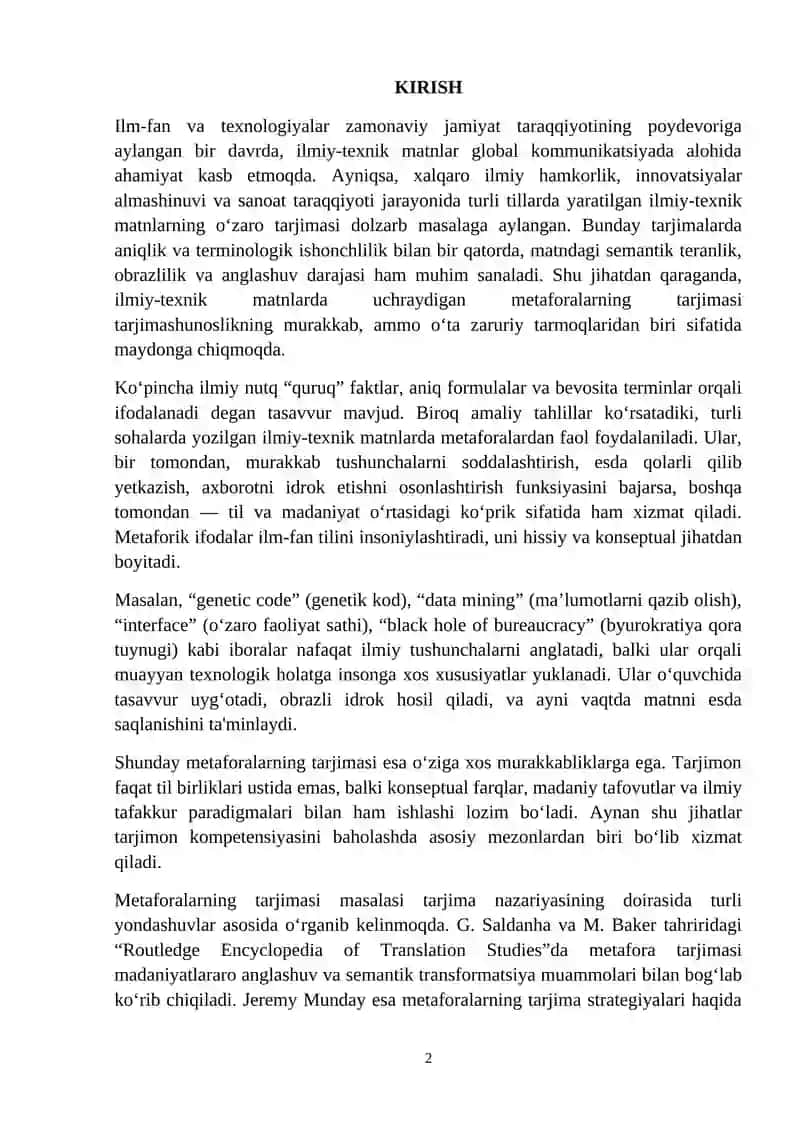 ILMIY-TEXNIK MATNLARDA METAFORALAR TARJIMASI 2