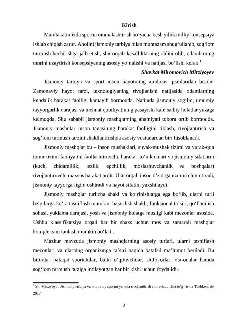 Jismoniy mashqlar klassifikatsiyasi 2