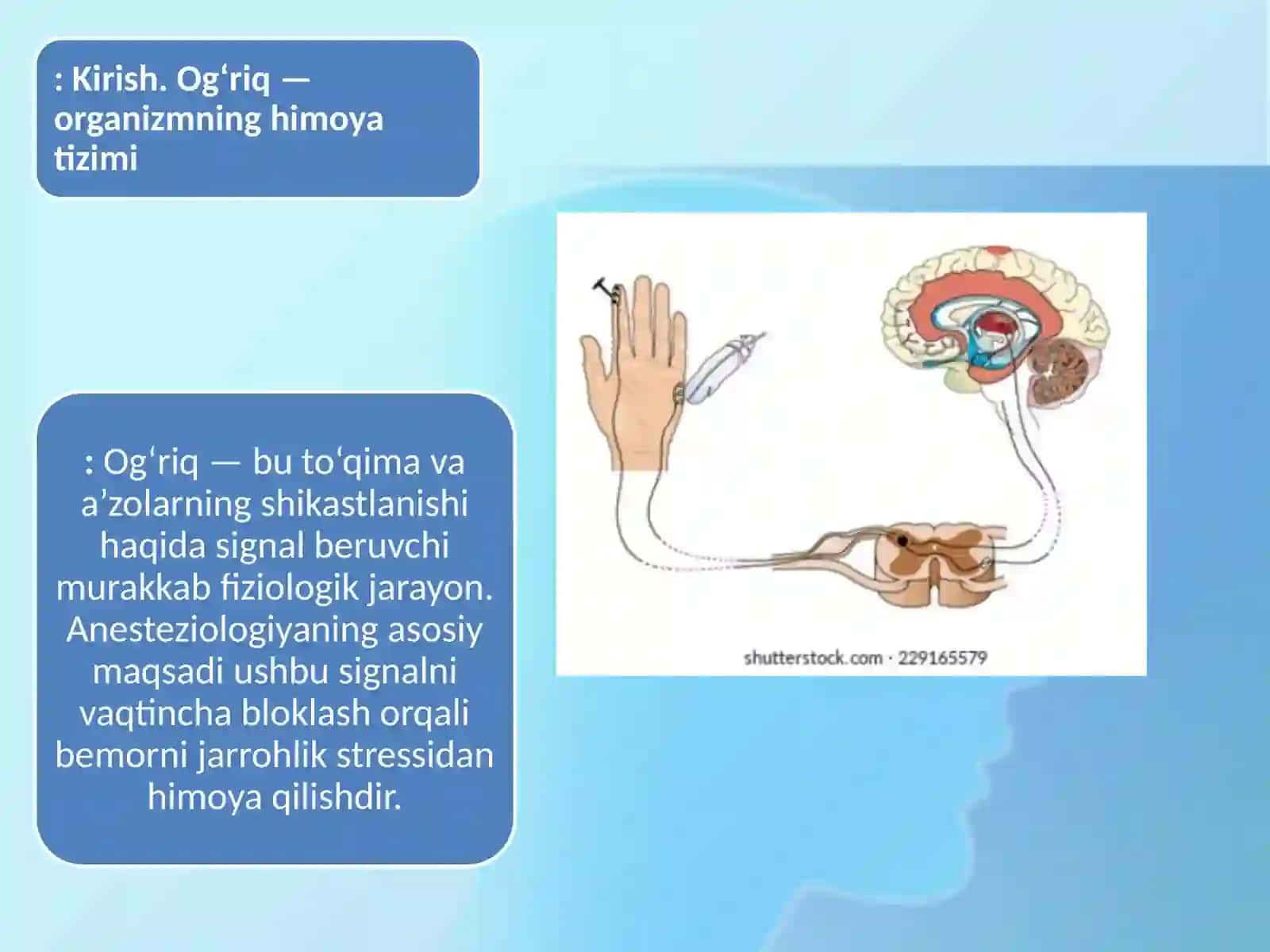 prezentatsiya og'riq tushunchasi tasnifi va anestezia mavzusida 2