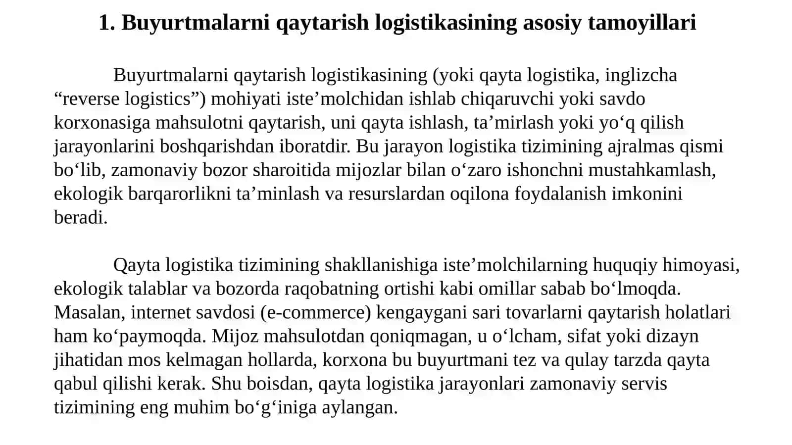 BUYURTMALARNI QAYTARISH 2