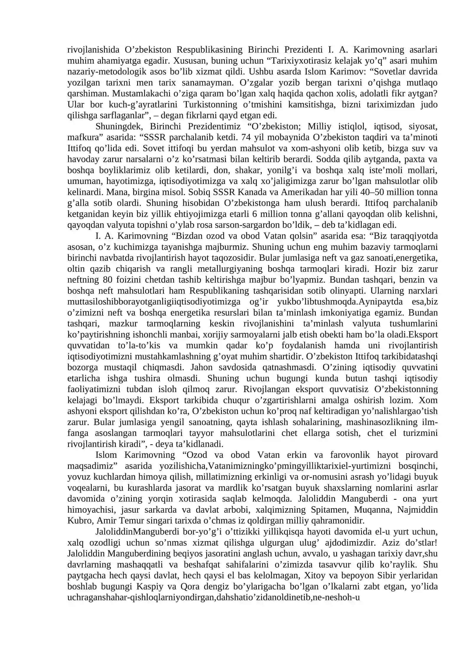 MUSTAQILLIK YILLARIDA O’ZBEKISTONDA TARIX FANINING RIVOJLANISHI 2