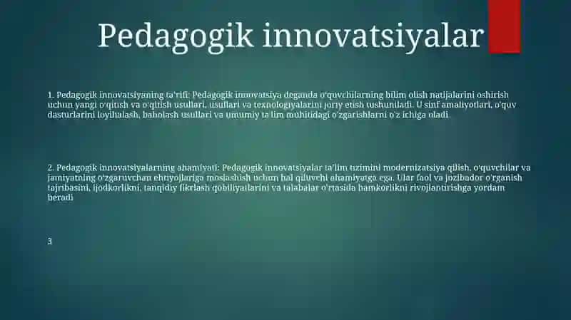 Ta'Limda Innovatsion Jarayonlar 2