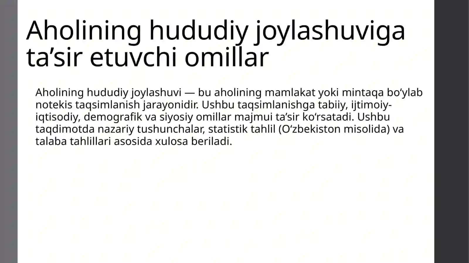 Aholining hududiy joylashuvi 2