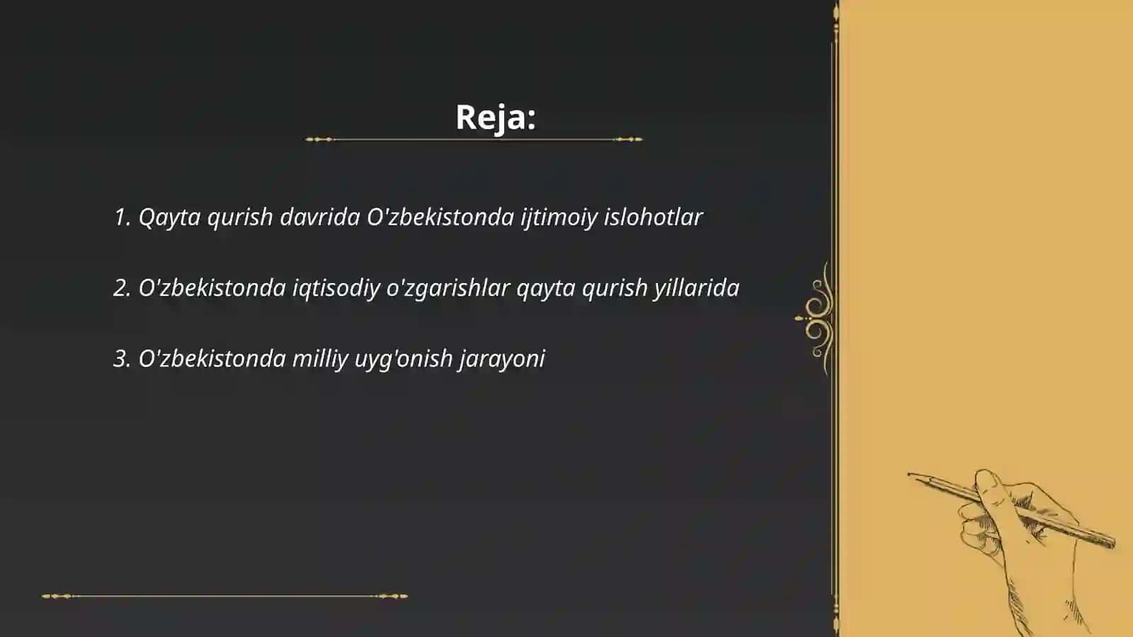Qayta qurish yillarida O'zbekistonda ijtimoiy siyosiy vaziyat 2