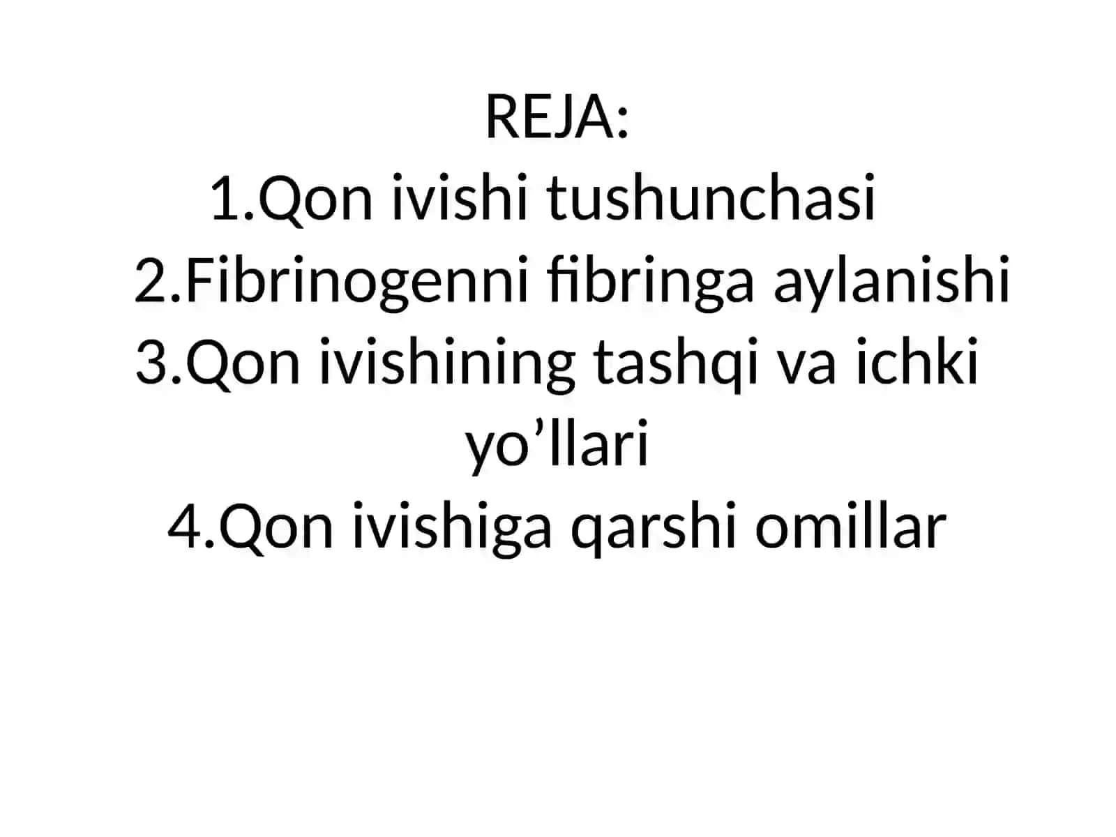 Qon Ivish Mexanizmi va Fibrinoliz 2