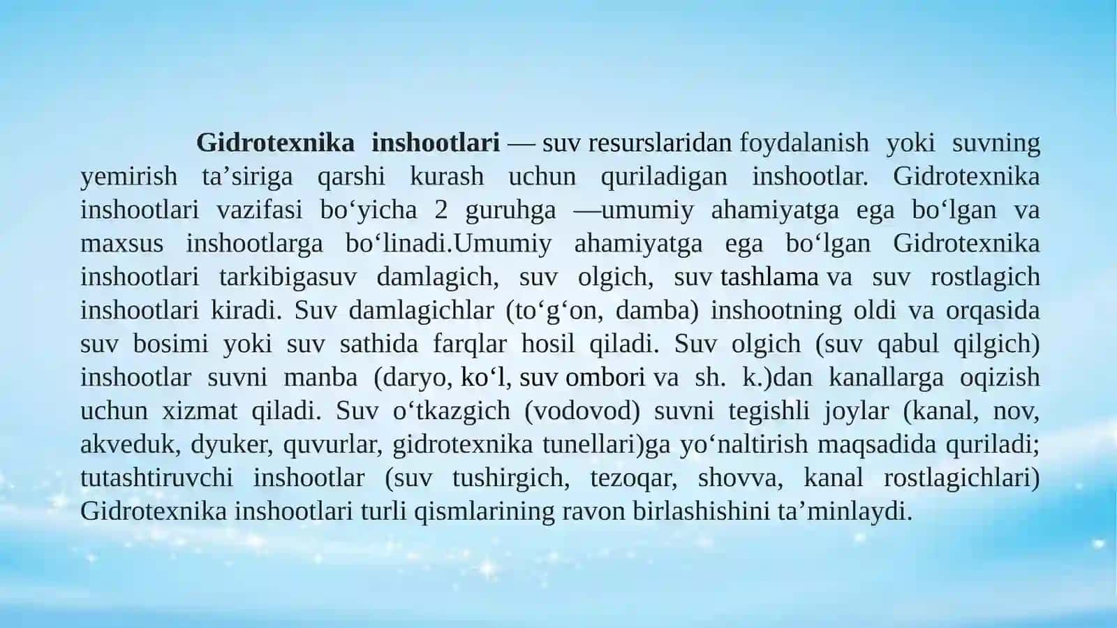Gidrotexnika inshootlari xavfsizligi to'g'risida 2