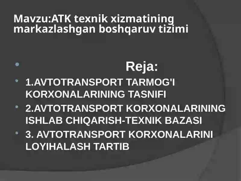 ATK texnik xizmatining markazlashgan boshqaruv tizimi 2